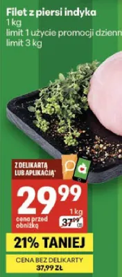 Filet z piersi indyka promocja w Delikatesy Centrum