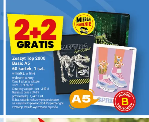 Zeszyt Top 2000 Basic A5 60 kartek promocja w Twój Market