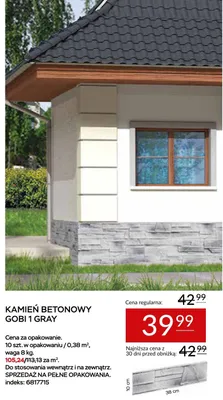 Kamień betonowy Gobi 1 Gray promocja w Abra Meble