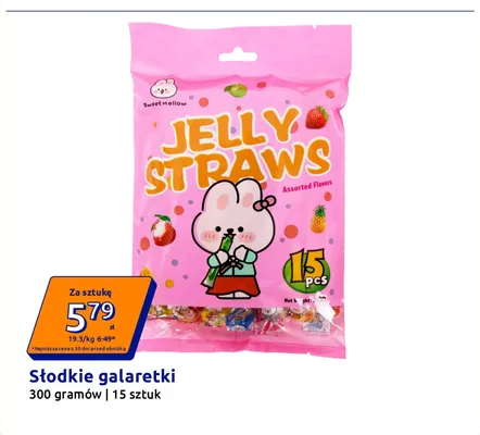 Słodkie galaretki Jelly Straws Sweet Mellow promocja w Action
