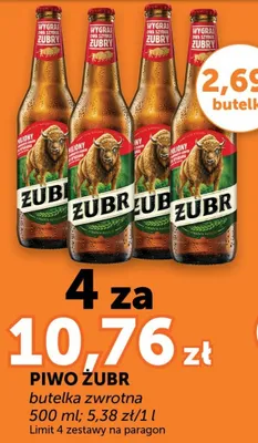 Piwo Żubr butelka zwrotna promocja w Euro Sklep