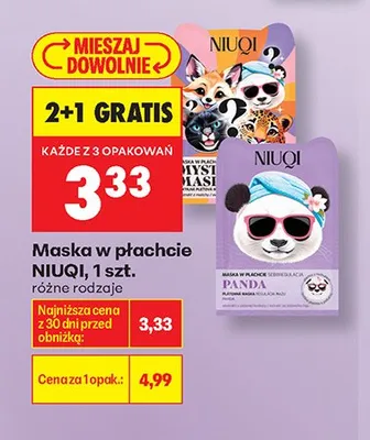 Maska w płachcie Niuqi Tygrys promocja w Biedronka