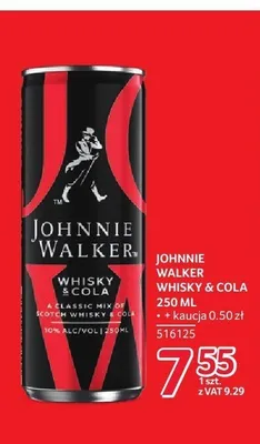Drink Johnnie Walker Whisky & Cola promocja w Selgros