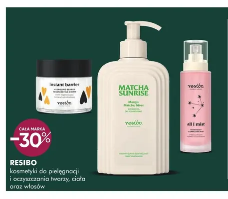 Kosmetyki do pielęgnacji i oczyszczania twarzy, ciała oraz włosów Resibo promocja w Super-Pharm