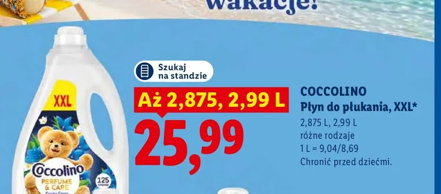 Płyn do płukania XXL Fresh Blue Splash Coccolino promocja w Lidl
