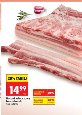 Boczek wieprzowy bez żeberek promocja w Biedronka