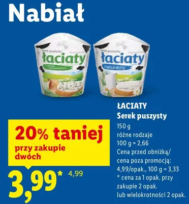 Serek puszysty różne rodzaje promocja w Lidl