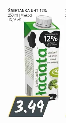 Śmietanka UHT Łaciata 12% promocja w Słoneczko