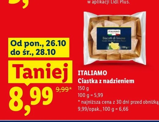 Ciastka z nadzieniem Italiamo promocja w Lidl