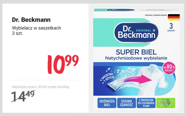 Wybielacz w saszetkach Dr. Beckmann promocja w Rossmann