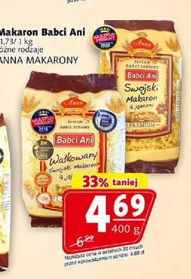 Makaron wałkowany swojski 4-jajeczny Babci Ani promocja w Prim Market