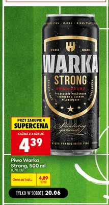 Piwo Warka Strong promocja w Biedronka
