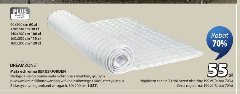 Mata ochronna BERGSFJORDEN 80x200 cm promocja w Jysk