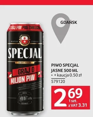 Piwo Specjal Jasne promocja w Selgros