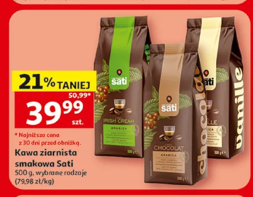 Kawa ziarnista smakowa Sati Vanille promocja w Auchan
