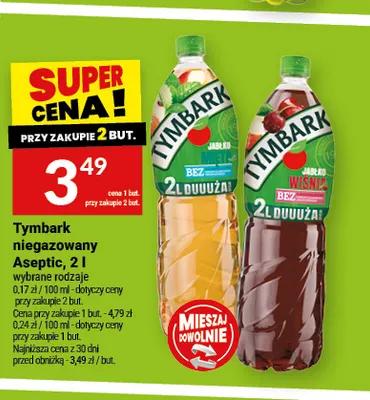 Napój niegazowany Aseptic Tymbark promocja w Twój Market
