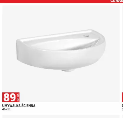 Umywalka ścienna 46 cm promocja w Merkury Market