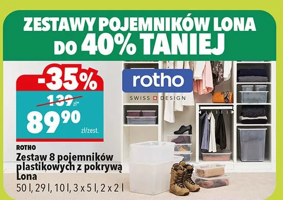Zestaw 8 pojemników plastikowych z pokrywą Lona promocja w Biedronka