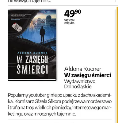 Książka Aldona Kucner W zasięgu śmierci Wydawnictwo Dolnośląskie promocja w Empik