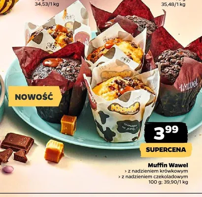 Muffin Wawel z nadzieniem krówkowym lub czekoladowym promocja w Netto