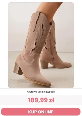 Buty damskie ażurowe botki kowbojki Renee promocja w Renee