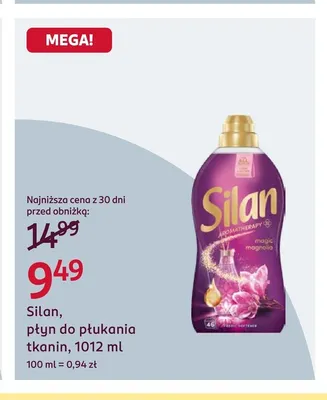Płyn do płukania tkanin Silan promocja w Rossmann