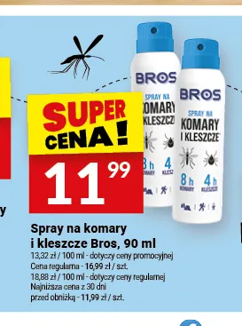 Spray na komary i kleszcze Bros promocja w Twój Market
