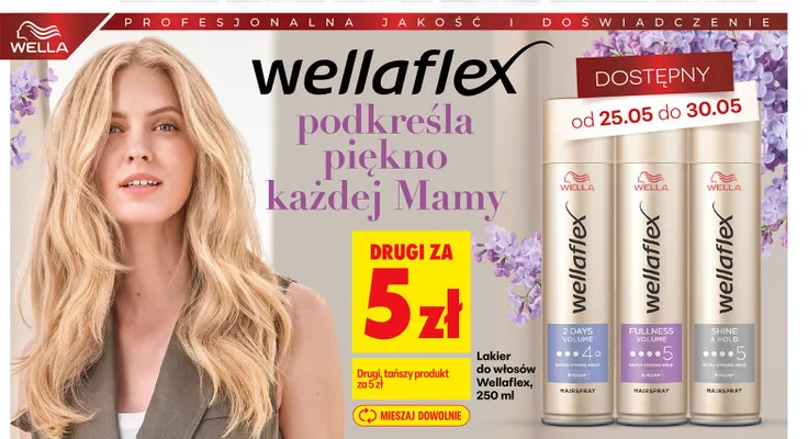 Lakier do włosów Wellaflex Fullness Volume promocja w Biedronka