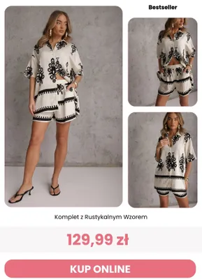 Komplet z rustykalnym wzorem Renee promocja w Renee