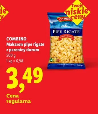 Makaron pipe rigate z pszenicy durum Combino promocja w Lidl
