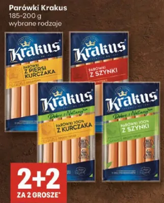 Parówki Krakus z piersi kurczaka promocja w Delikatesy Centrum