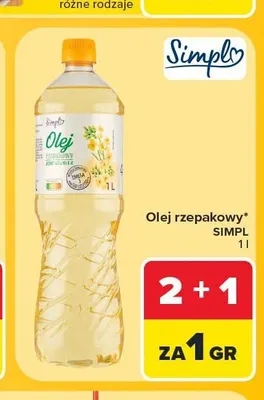 Olej rzepakowy Simpl promocja w Carrefour
