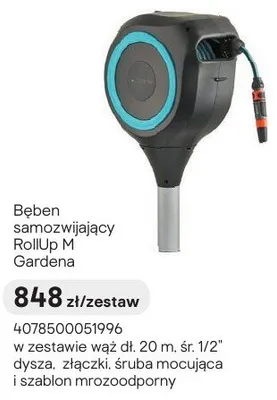 Bęben samozwijający RollUp M Gardena promocja w Castorama