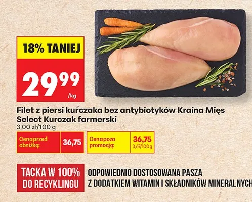 Filet z piersi kurczaka bez antybiotyków promocja w Biedronka