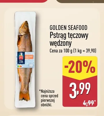 Pstrąg tęczowy wędzony Golden Seafood promocja w Aldi