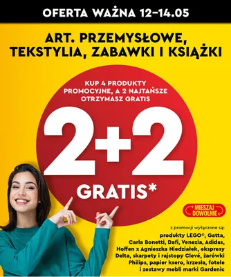 Artykuły przemysłowe, tekstylia, zabawki i książki 2+2 GRATIS promocja w Biedronka