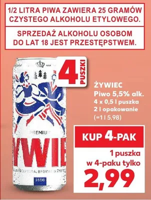 Piwo Żywiec 5,5% alk. promocja w Kaufland