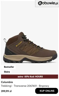 Trekkingi Transverse 2067401 brązowy Columbia promocja w eobuwie.pl