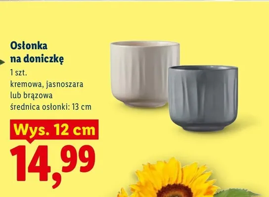 Osłonka na doniczkę wys. 12 cm promocja w Lidl