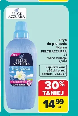 Płyn do płukania tkanin Felce Azzurra Pure Freshness promocja w Carrefour Market