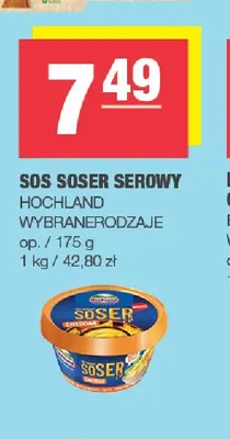 Sos serowy Soser Hochland promocja w SPAR