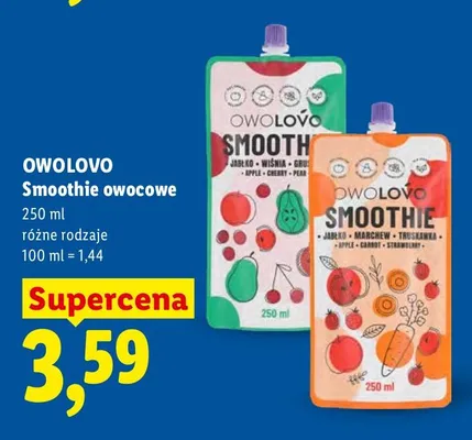 Smoothie owocowe różne rodzaje promocja w Lidl