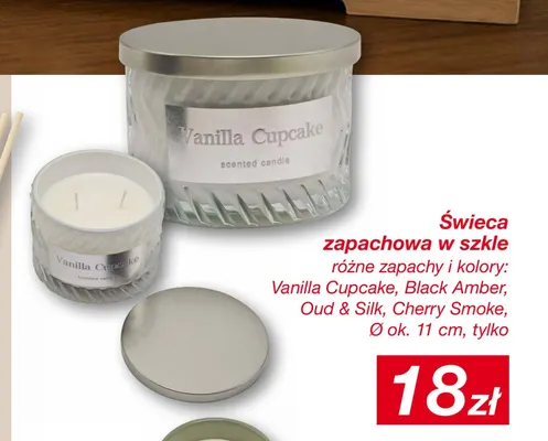 Świeca zapachowa w szkle Cherry Smoke promocja w KiK
