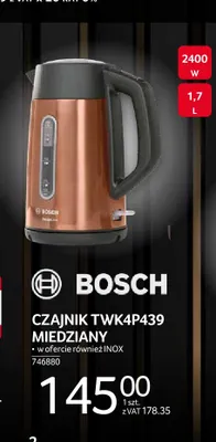 Czajnik TWK4P439 miedziany Bosch promocja w Selgros