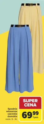Spodnie wiosenne szerokie damskie promocja w Carrefour