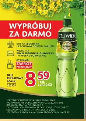 Olej rzepakowy Oliwier promocja w Selgros