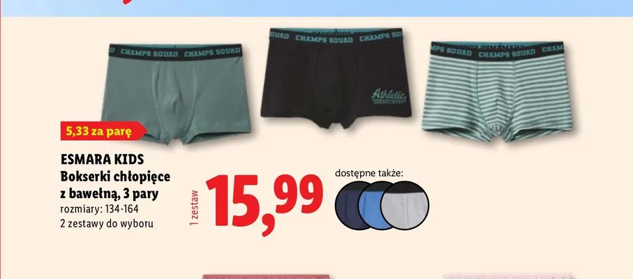 Bokserki chłopięce z bawełną Esmara Kids promocja w Lidl