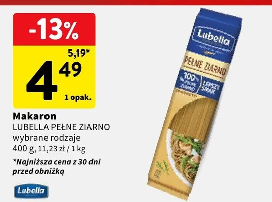 Makaron pełne ziarno promocja w Intermarche