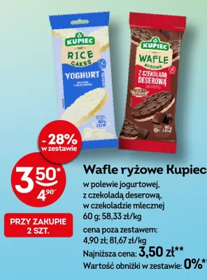 Wafle ryżowe Kupiec w polewie jogurtowej promocja w Żabka