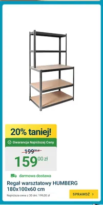 Regał warsztatowy Humberg 180x100x60 cm promocja w ERLI